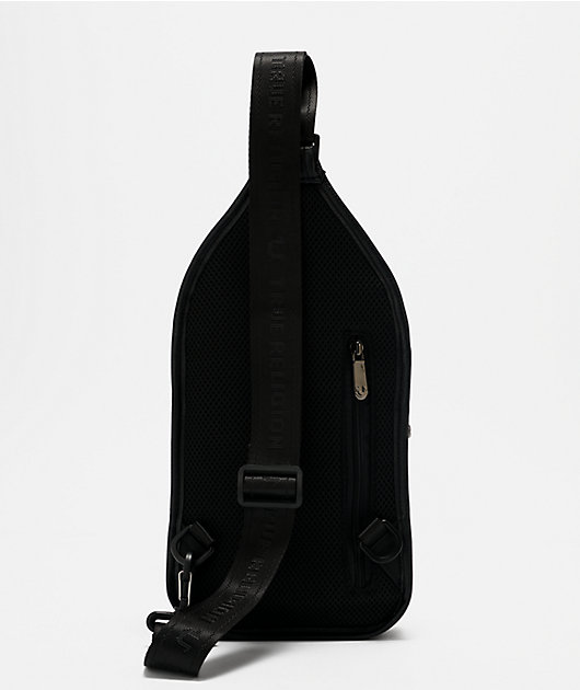 True Religion Horseshoe Monogram Black Crossbody Bag