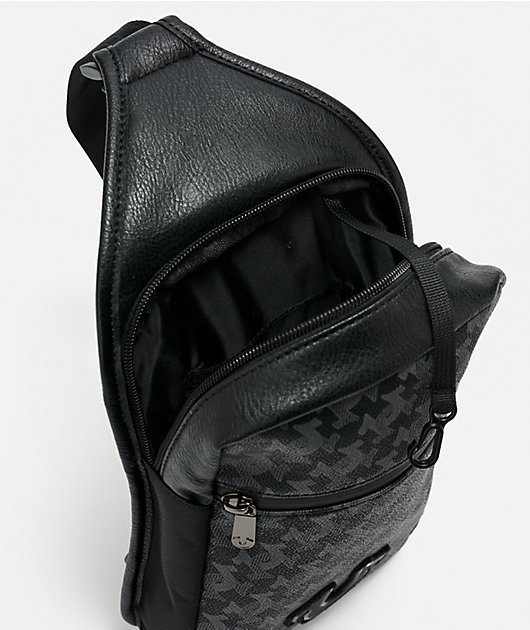True Religion Horseshoe Monogram Black Crossbody Bag