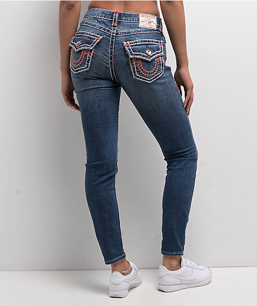 True Religion Jennie Super T Curvy Wave Lily Mid Rise Skinny Jeans