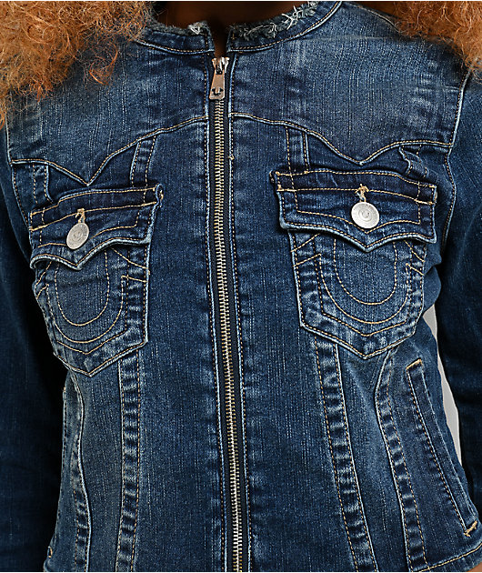 さや true religion damage denim jacket True religion Distressed￼ denim jacket size XS | eBay