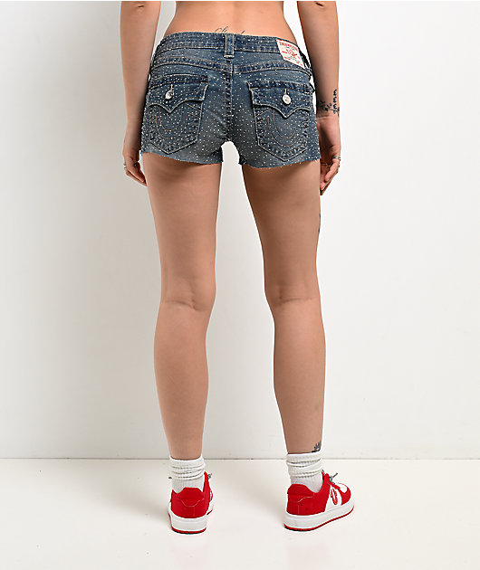 True Religion Joey Big T Flap Crystal Sugar Swirl Wash Shorts