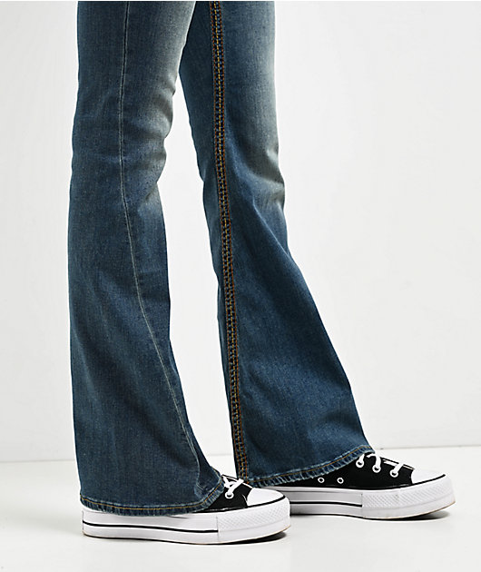 パンツ True religion Flare denim pants JEAN GRAPHIC PRINT MESH FLARE PANT - Denim AOP | True Religion