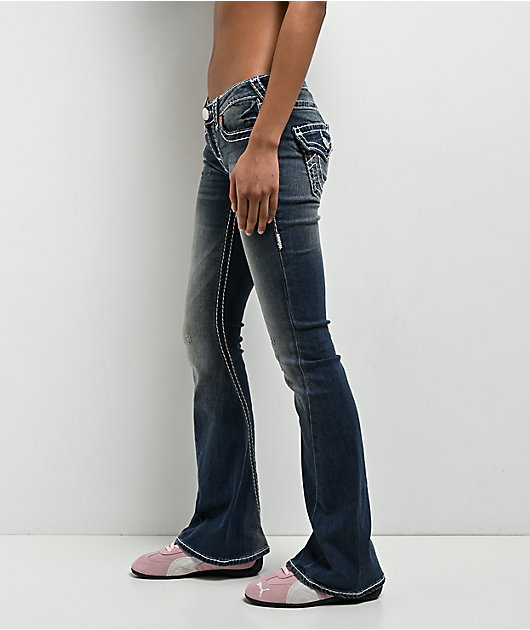 True Religion Joey Super T Valmonte Blue Wash Low Rise Bootcut