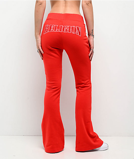 True Religion Joey Terry Scarlet Flare Sweatpants