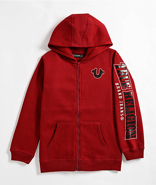 True Religion Kids Red True Zip Hoodie Zumiez