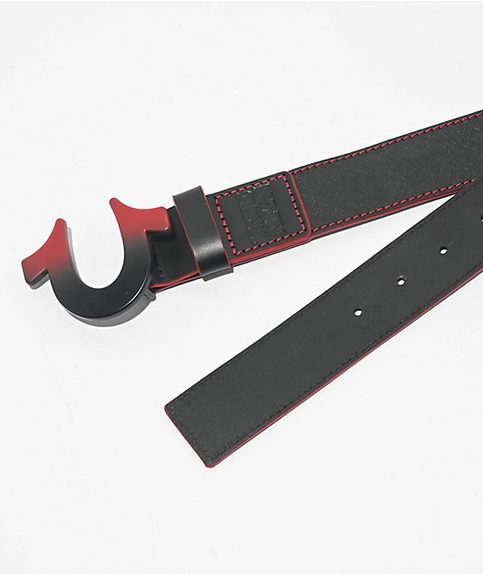 True Religion Lucky Break Black & Red Belt | Zumiez