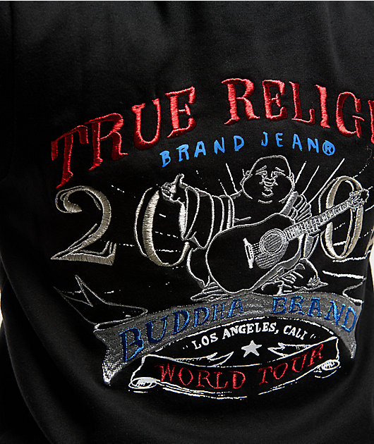 True Religion Lurex World Tour Black Zip Hoodie | Zumiez