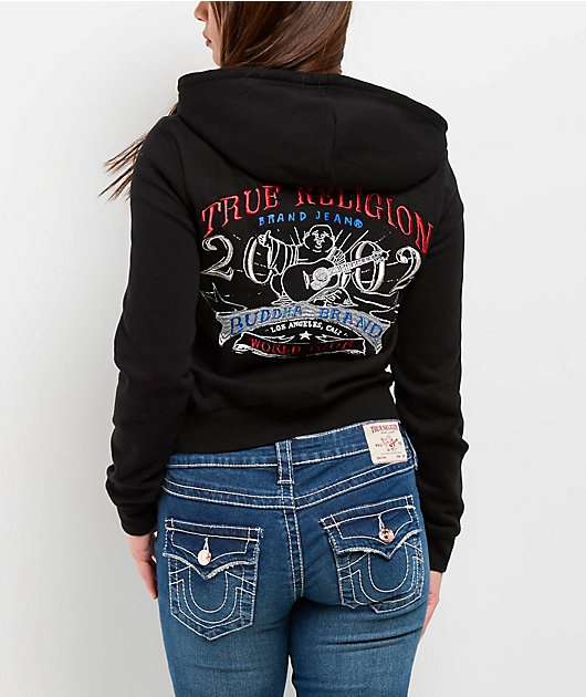 【TRUE RELIGION】★パーカー★ LLIC WORLD TOUR ZIP HOODIE True Religion Lurex World Tour Black Zip Hoodie | Zumiez