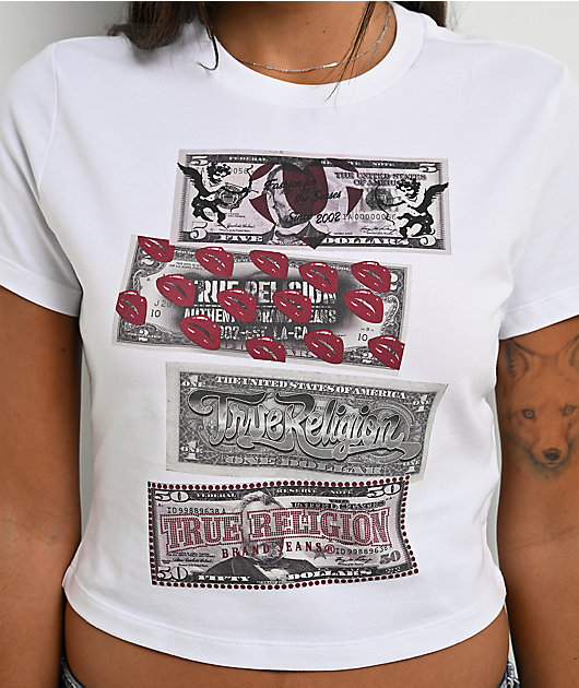 True Religion Money White Crop T-Shirt