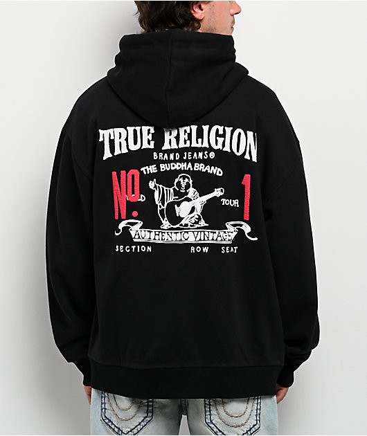 True Religion No.1 Black Zip Hoodie | Zumiez
