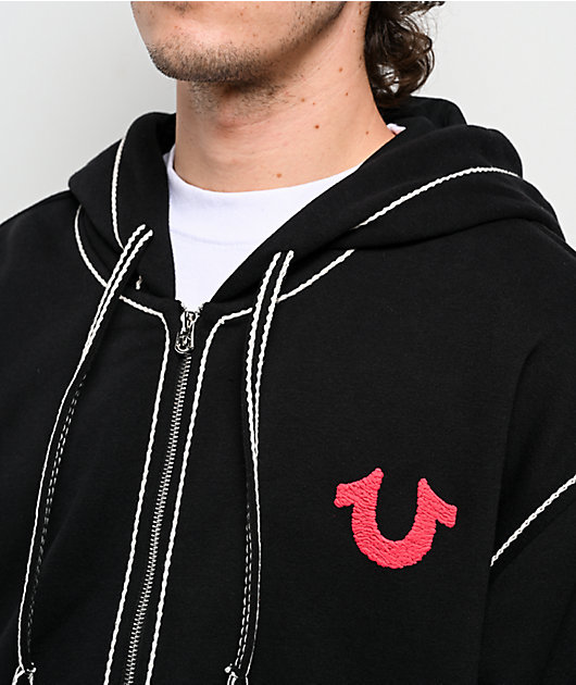 True Religion No.1 Black Zip Hoodie | Zumiez
