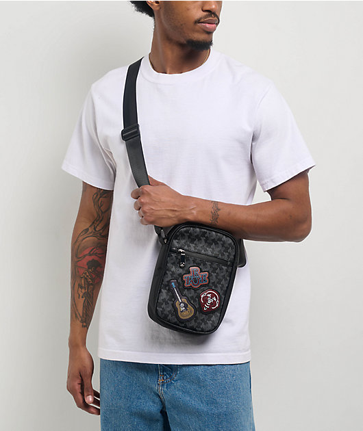 True Religion Patch Corgin Black Crossbody Bag