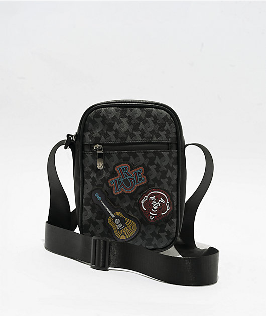 True Religion Patch Corgin Black Crossbody Bag