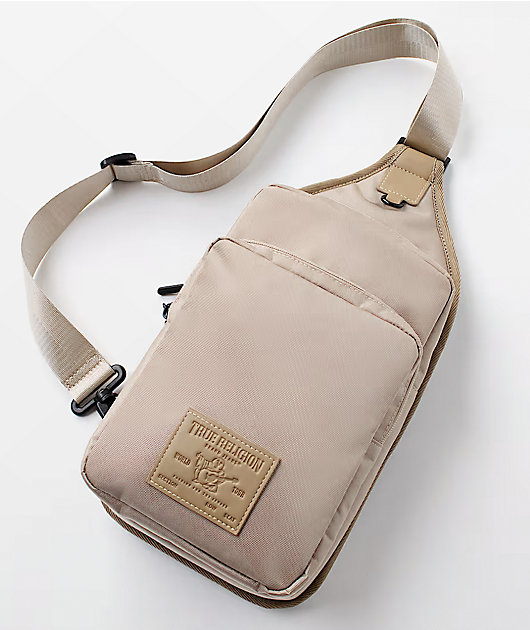 True Religion Pippen Scuffed Beige Sling Bag