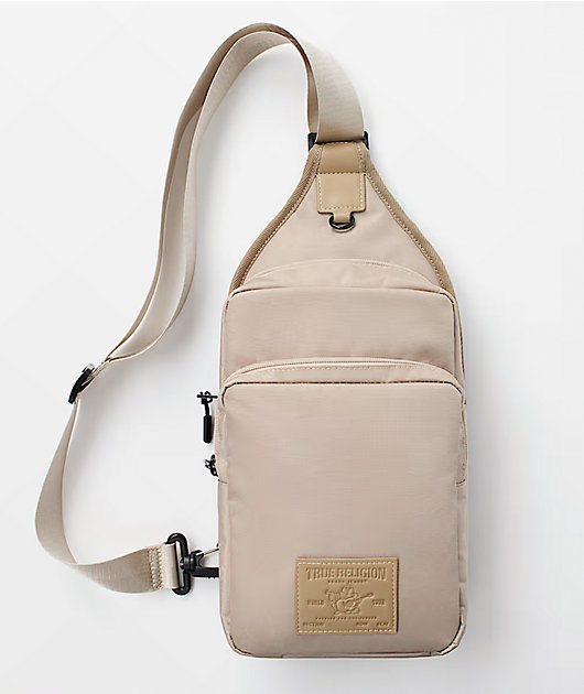 True Religion Pippen Scuffed Beige Sling Bag