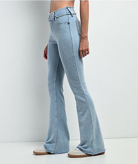 True Religion Raw Edge Big T Pacific Wash Flare Sweatpants