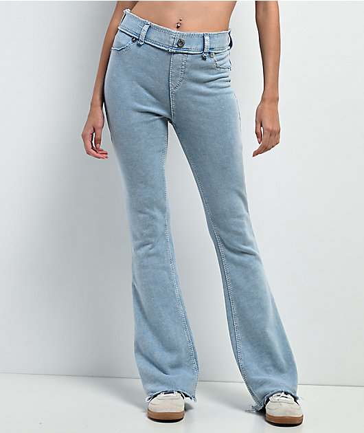 True Religion Raw Edge Big T Pacific Wash Flare Sweatpants | Zumiez