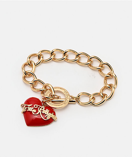 True Religion Red Heart Toggle Bracelet