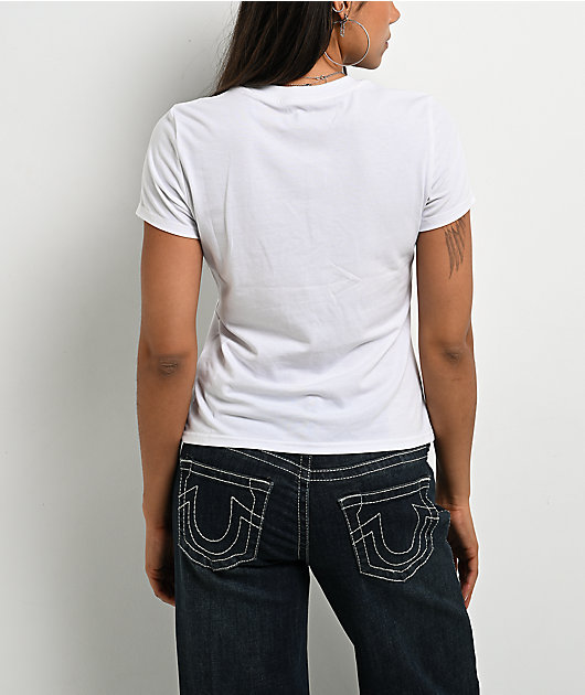 True Religion Rhinestone Buddha Red, White & Blue T-Shirt