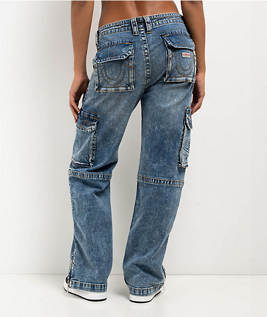 True Religion Ricki Blue Zip Cargo Jeans