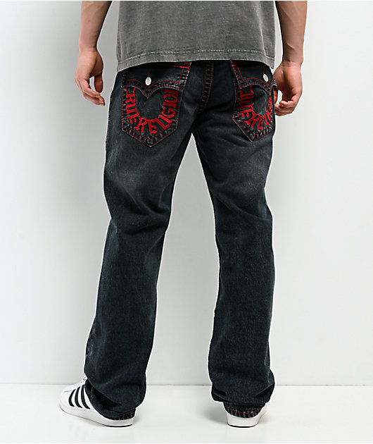 True Religion Ricky Big T Flap Blublack Wash Straight Leg Jeans