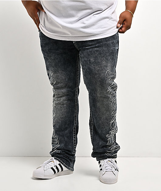 True Religion Ricky Big T Flap Jaded Blue Wash Straight Leg Jeans