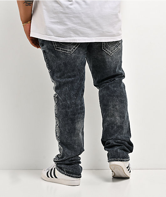 True Religion Ricky Big T Flap Jaded Blue Wash Straight Leg Jeans