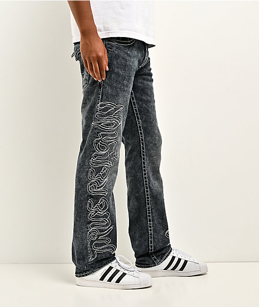 True Religion Ricky Big T Flap Jaded Blue Wash Straight Leg Jeans