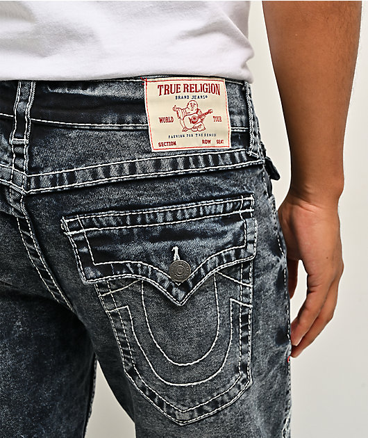 True Religion Ricky Big T Flap Jaded Blue Wash Straight Leg Jeans