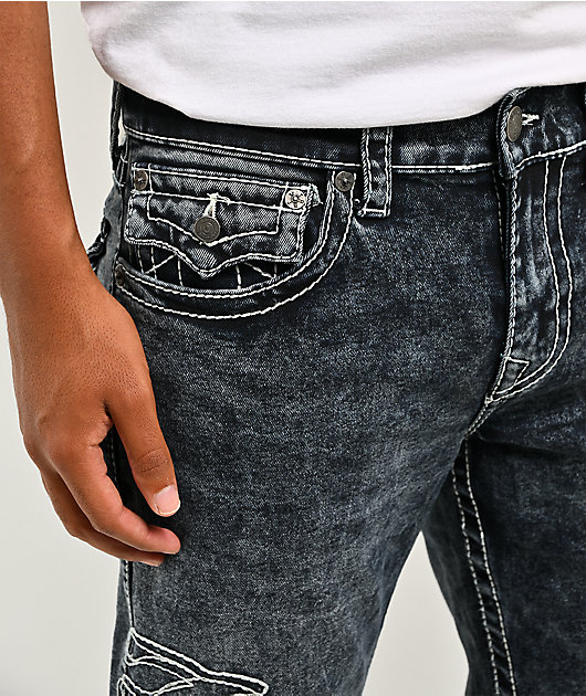 True Religion Ricky Big T Flap Jaded Blue Wash Straight Leg Jeans