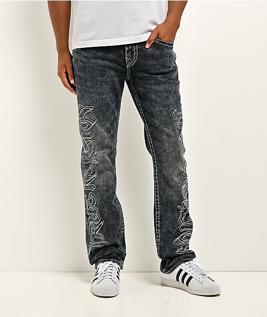 True Religion Ricky Big T Flap Jaded Blue Wash Straight Leg Jeans