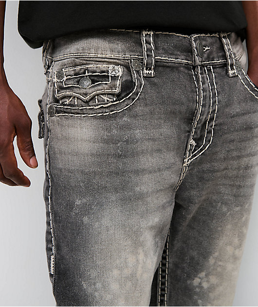 True Religion Ricky Faded Super T Grey Wash Straight Leg