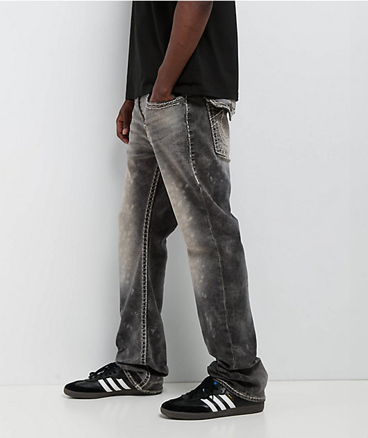 True Religion Ricky Faded Super T Grey Wash Straight Leg Jeans
