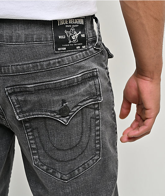 True Religion Ricky Flap Driftwood Dark Grey Wash Straight Leg Jeans