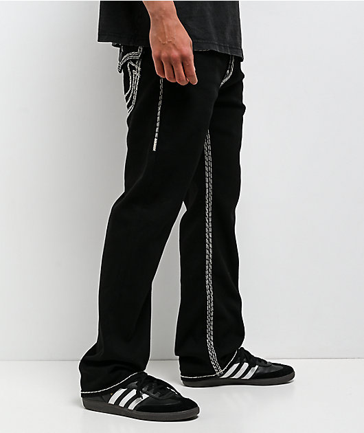 True Religion Ricky Super QT Flap Black Straight Leg Jeans | Zumiez