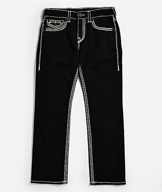 True Religion Ricky Super QT Flap Black Straight Leg Jeans | Zumiez
