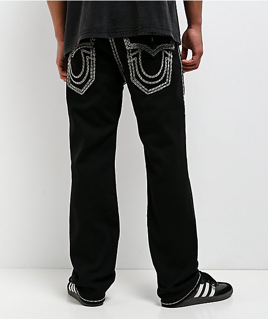 True Religion Ricky Super QT Flap Black Straight Leg Jeans | Zumiez