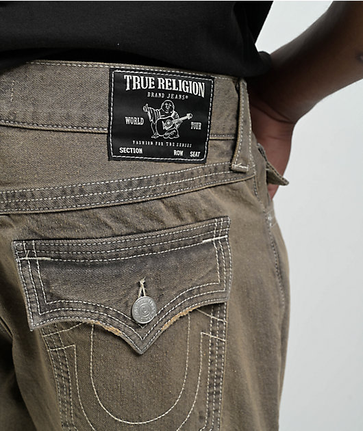 True Religion Ricky Triple Stitch Brown Straight Leg Jeans | Zumiez
