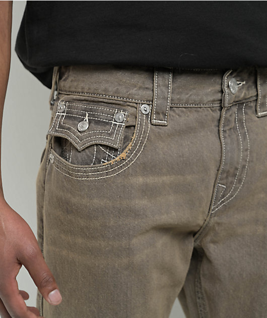 パンツ true religion True Religion Ricky Triple Stitch Brown Straight Leg Jeans | Zumiez