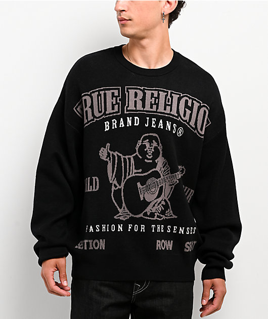 true religion スウェット　黒 True Religion SRS Black Sweater | Zumiez