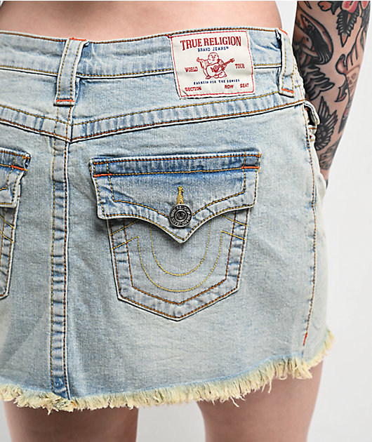 True Religion Sadie Frayed La Jolla Mini Skirt | Zumiez