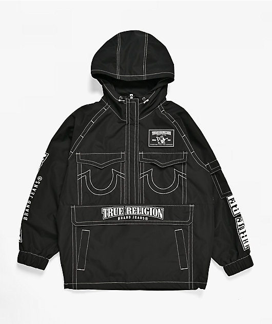 True Religion Stitched Black 10K Anorak Snowboard Jacket