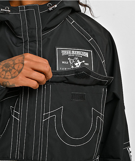 True Religion Stitched Black 10K Anorak Snowboard Jacket