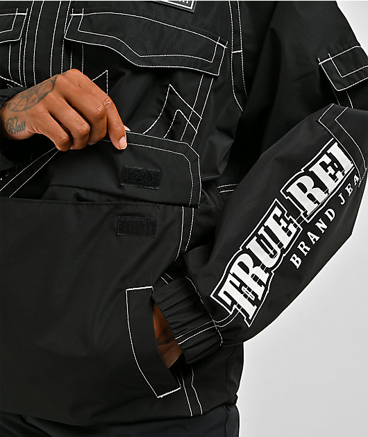 True Religion Stitched Black 10K Anorak Snowboard Jacket