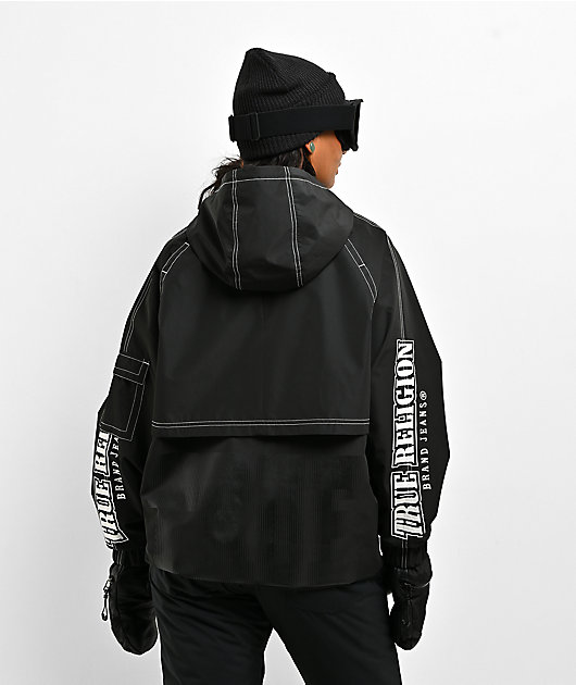 True Religion Stitched Black 10K Anorak Snowboard Jacket