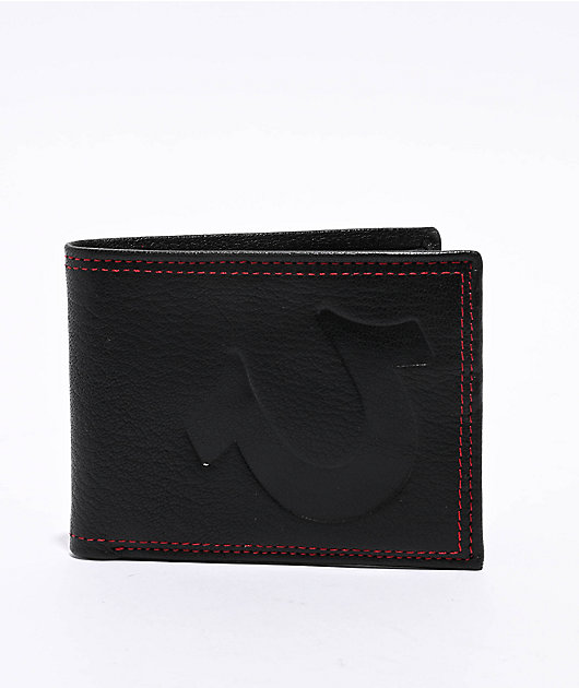 True Religion Stitched Black Bifold Wallet | Zumiez