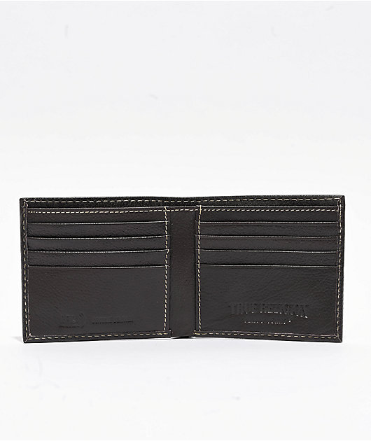 True Religion Stitched Brown Bifold Wallet