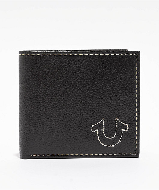 True Religion Stitched Brown Bifold Wallet