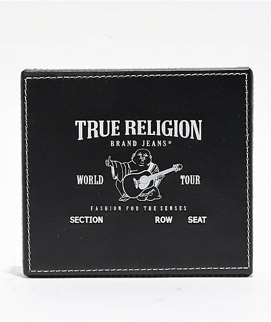 True Religion Stitched Brown Bifold Wallet | Zumiez