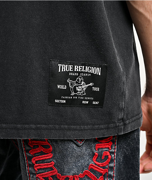 True Religion Studded Logo Black Wash T-Shirt
